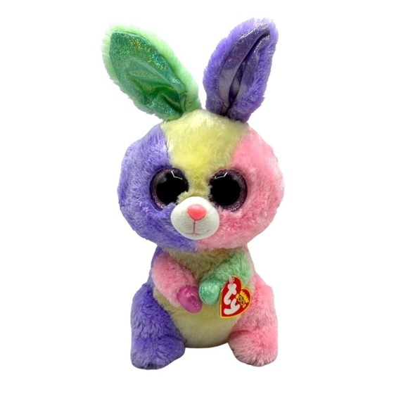 Ty Beanie Boo Bloom The Rainbow Bunny Rabbit‎ 10” - Picture 1 of 8
